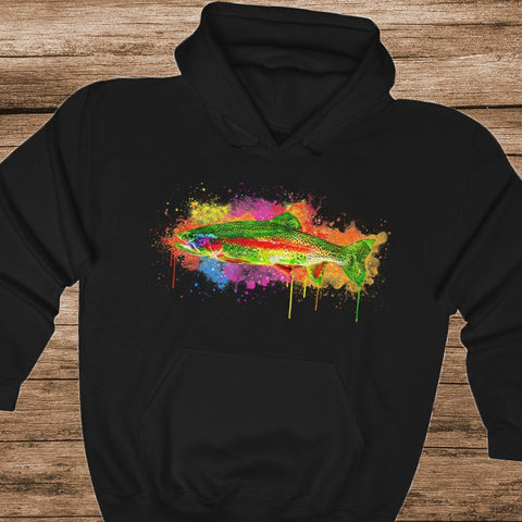 Rainbow Trout Watercolor Hoodie